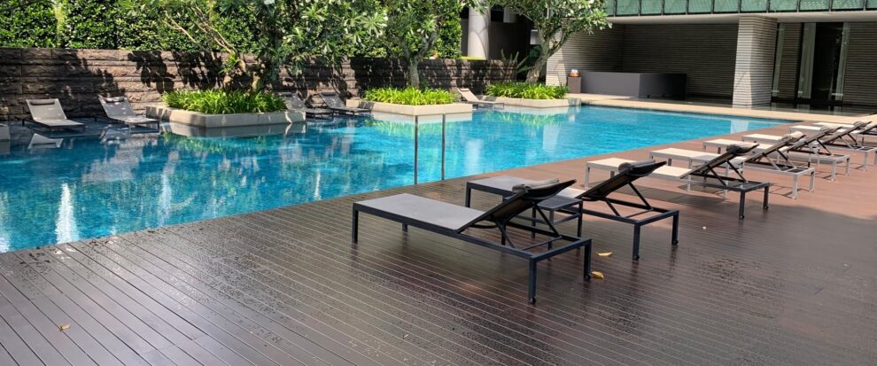 Creatimber Singapore swimming pool softline chengal decking design